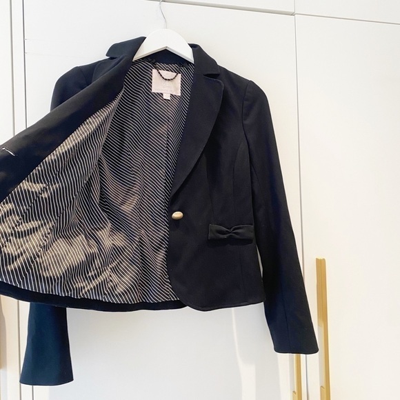 𝅺rebecca Taylor Black blazer with Bow detailing - Picture 7 of 10